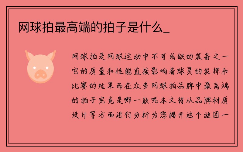 网球拍最高端的拍子是什么_